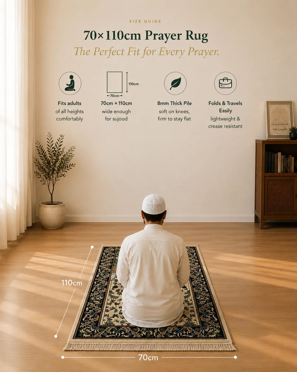 Rawdah Orignal Prayer Rug - 8mm- Made In Madinah